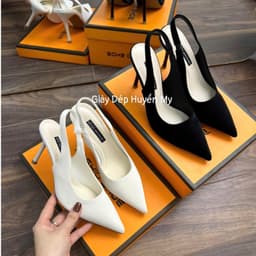 Giày cao gót 9 phân quai hậu mũi nhọn full hộp chất tuyết nhung siêu xịn ( LT16 ) 1