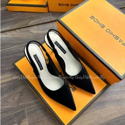 Giày cao gót 9 phân quai hậu mũi nhọn full hộp chất tuyết nhung siêu xịn ( LT16 ) 8