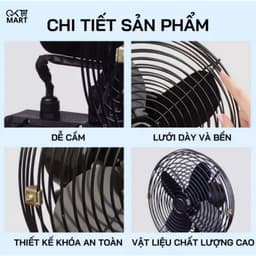 Quạt Lồng Sắt Tích Điện 2 Chế Độ Gió DIDOOGLT - Quạt Để Bàn 10 Cell Sử Dụng Liên Tục Nhiều Giờ 4