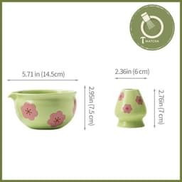 Bộ combo bát chawan và đế gác chổi chasen pha matcha ( mã CW-26) 6
