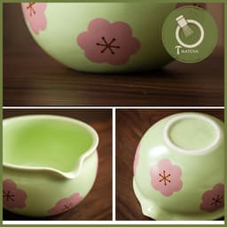 Bộ combo bát chawan và đế gác chổi chasen pha matcha ( mã CW-26) 2