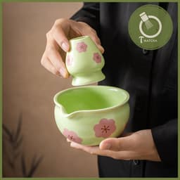 Bộ combo bát chawan và đế gác chổi chasen pha matcha ( mã CW-26) 3