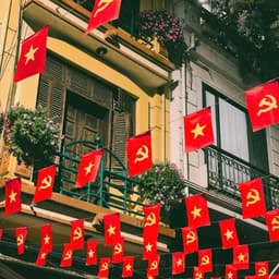 Cờ dây sao đảng - Cờ dây in 2 mặt vải đẹp treo trang trí các dịp lễ, Tết, treo khu phố... 3