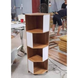 Kệ Gỗ Góc Ngủ Giác 4 Tầng 2 Màu và Kệ Sách 5 Ngăn HD-049 (30x17x48cm) 3