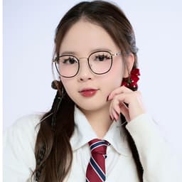 Gọng kính cận thời trang nam nữ ANDU EYEWEAR dáng vuông bo tròn chống UV chất liệu kim loại 21100 7
