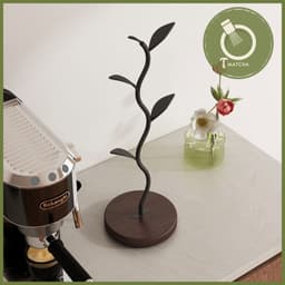 Giá treo ly, cốc bằng inox đế gỗ 2