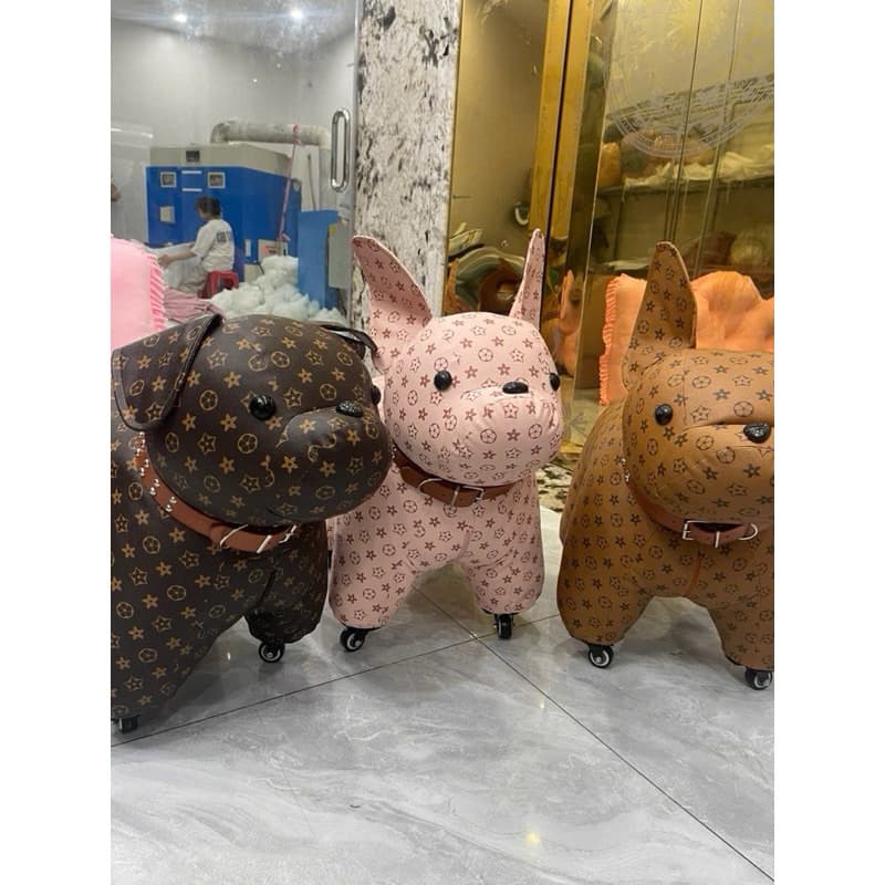GHẾ NGỒI DECOR HÌNH CHÓ BULL dễ thương, bọc vỏ da siêu xinh nhà MIU GẤU XINH