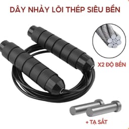 [SaLe 68%] Dây Nhảy Kèm Tạ Sắt 160Gr, Dây Lõi Thép Dài 2.7M, Tập Giảm Cân .[SLV] 4