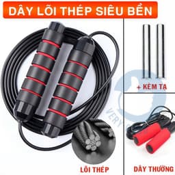 [SaLe 68%] Dây Nhảy Kèm Tạ Sắt 160Gr, Dây Lõi Thép Dài 2.7M, Tập Giảm Cân .[SLV] 6