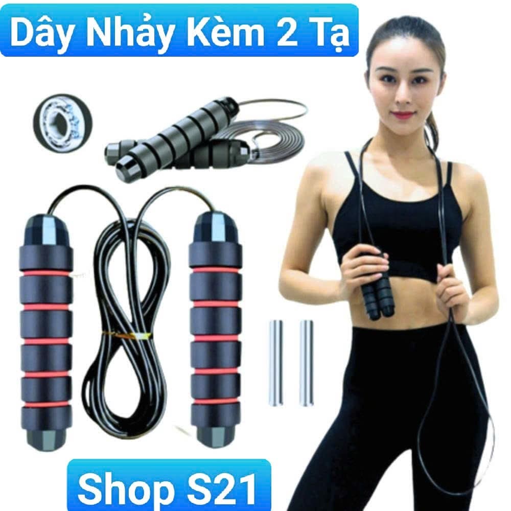 [SaLe 68%] Dây Nhảy Kèm Tạ Sắt 160Gr, Dây Lõi Thép Dài 2.7M, Tập Giảm Cân .[SLV]
