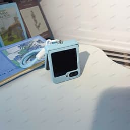 [CÓ SẴN] Nhiều màu - Ốp Z Flip 8 - Flip6 - ZFlip 5 - Z Flip7 dây treo vải kèm tag mây cute và thanh bảo vệ bản lề 5
