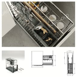 Kệ dao thớt kèm gia vị Inox 304 nan dẹt Eurogold 6