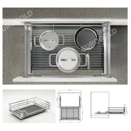 Gía đựng xoong nồi inox 304 nan dẹt Eurogold 9