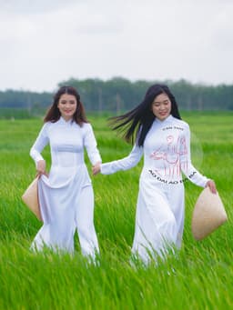 Bộ Áo Dài Trắng Xanh, Trắng Kem Học Sinh, Sinh Viên Giá Rẻ 2