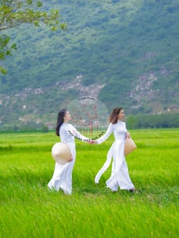 Bộ Áo Dài Trắng Xanh, Trắng Kem Học Sinh, Sinh Viên Giá Rẻ 5