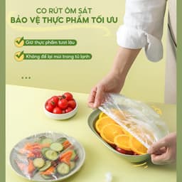 Màng bọc thực phẩm Topgia chất liệu PE co dãn miệng chun siêu dai an toàn tiện lợi túi 300 chiếc 4