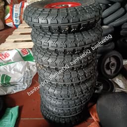 [KKTHN] Bánh Xe Đẩy Hàng Cao Su Đúc Mâm Đỏ Đường Kính 25 Cm (350-4)  Cho Xe Đẩy Hai Bánh, Bốn Bánh, Xe Kéo, Xe Bánh Mì 5