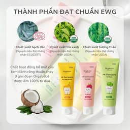 [CHÍNH HÃNG] KEM ĐÁNH RĂNG ORGABÉBÉ THUẦN CHAY AN TOÀN CHO BÉ 5
