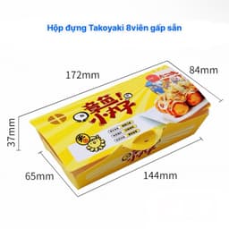 ( COMBO 100 ) Hộp Đựng Bánh Takoyaki 4-6-8-10 viên TỰ GẤP - GẤP SẴN ( Giá sỉ ) 5