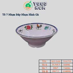 Tô Nhựa Đáy Nhọn Hình Gà-Tô Phở Hình Con Gà Chất Liệu Nhựa Melamine Cao Cấp 4