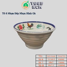 Tô Nhựa Đáy Nhọn Hình Gà-Tô Phở Hình Con Gà Chất Liệu Nhựa Melamine Cao Cấp 3