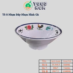 Tô Nhựa Đáy Nhọn Hình Gà-Tô Phở Hình Con Gà Chất Liệu Nhựa Melamine Cao Cấp 2