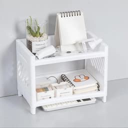 Kệ Nhựa Mini 2 Tầng Hàn Quốc Đựng Đồ Đa Năng Siêu Xinh Kệ Xếp Gọn Trang Trí Để Bàn Đồ 8