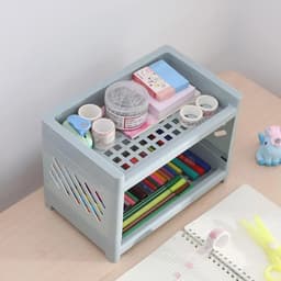 Kệ Nhựa Mini 2 Tầng Hàn Quốc Đựng Đồ Đa Năng Siêu Xinh Kệ Xếp Gọn Trang Trí Để Bàn Đồ 4