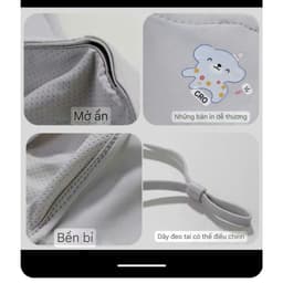 Khẩu Trang Chống Nắng Trẻ Em in hình hoạt hình dễ thương-Chống Tia UV Cho Bé Từ 4 đến 12 Tuổi 5