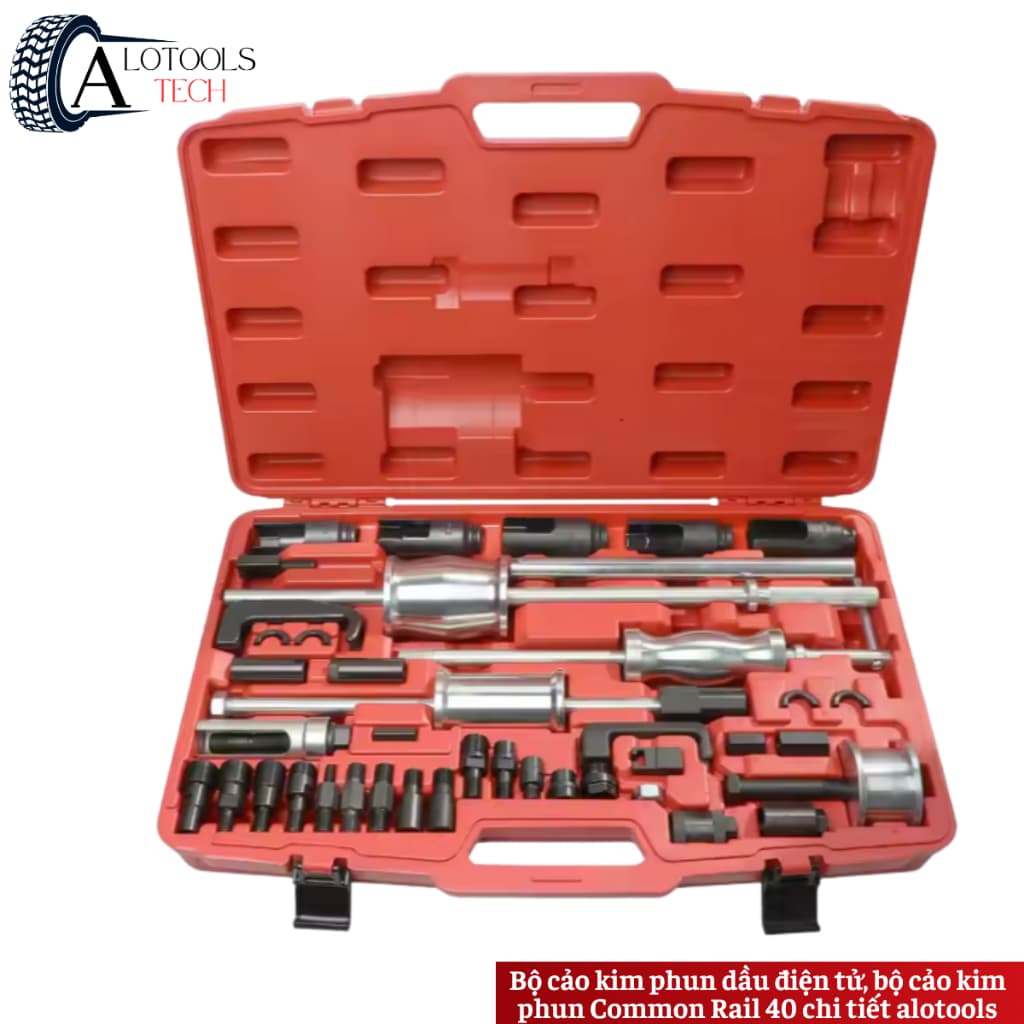 Bộ cảo kim phun dầu điện tử, bộ cảo kim phun Common Rail 40 chi tiết alotools, dụng cụ sửa chữa ô tô