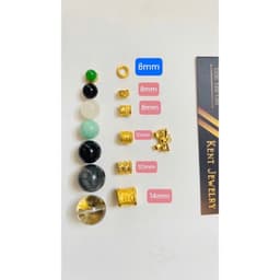 BST VIP 24 K dòng Charm to lỗ rộng từ 2mm - Bi Lu - Thanh chặn xuyên Cáp thép 2-3 ly - AU Vàn g 10 kara -18-24 Carat9999 3