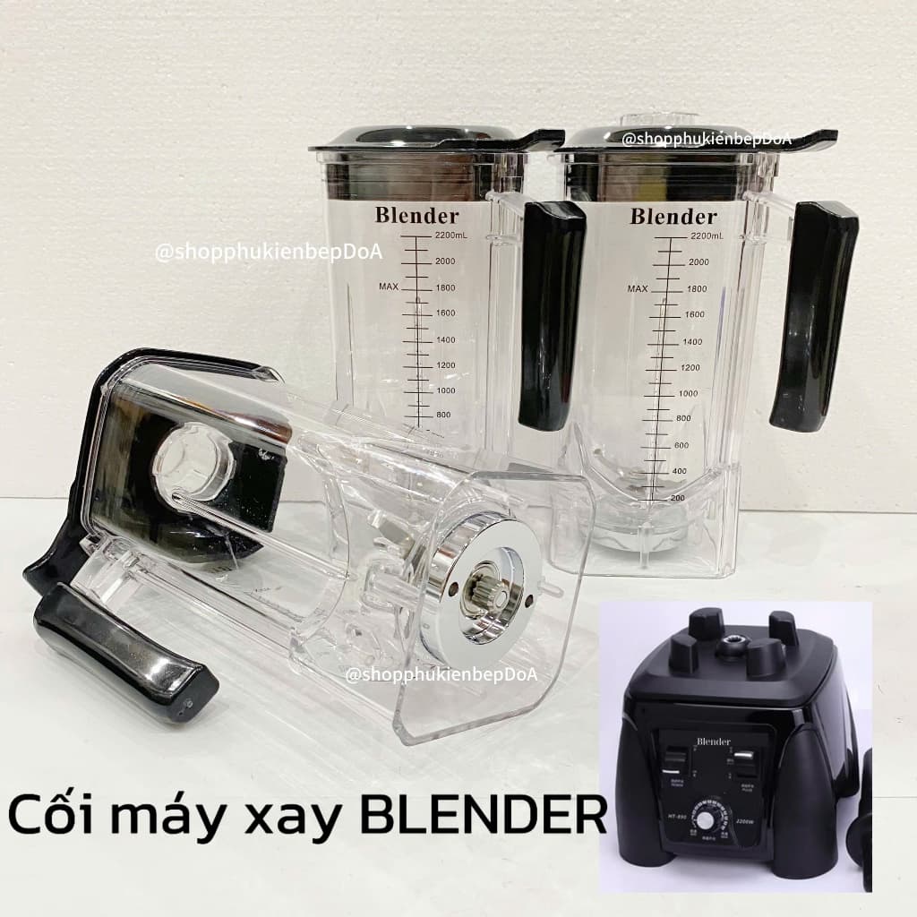 Bộ cối máy xay sinh tố công nghiệp Blender 2,2 lít – Cối, nắp và cụm dao , khuấy thay thế