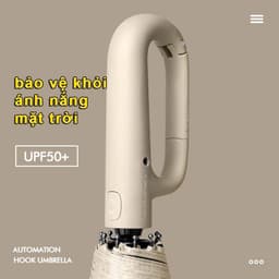 Ô Bấm Tự Động Có Móc Khoá. Tay Cầm Thiết Kế Đóng Mở Tự Động Chống Tia UV , Ô 24 Nan Cứng Cáp - HieuAnh.Shop 5