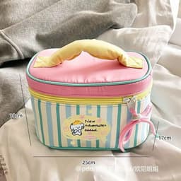 Túi Cốp đựng đồ trang điểm mỹ phẩm chia ngăn gọn gàng có quai xách hoạ tiết hoạt hình dễ thương 9