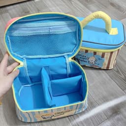Túi Cốp đựng đồ trang điểm mỹ phẩm chia ngăn gọn gàng có quai xách hoạ tiết hoạt hình dễ thương 7