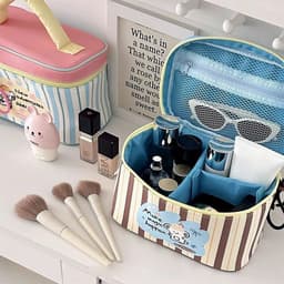 Túi Cốp đựng đồ trang điểm mỹ phẩm chia ngăn gọn gàng có quai xách hoạ tiết hoạt hình dễ thương 4