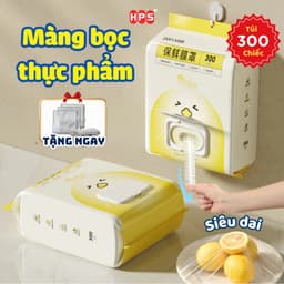 (CỠ LỚN) Bịch 300 màng bọc thực phẩm dạng rút siêu dai HPS hình gà con 38cm, Màng bọc PE có chun chịu nhiệt 1