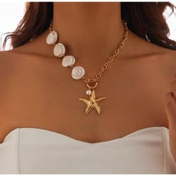 Vòng Cổ Ngôi Sao Phong Cách Retro Vintage - Quà Tặng Vibe Ocean Charm, Có Sẵn, Phong Cách Hàn Quốc, Thanh Lịch 2