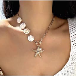 Vòng Cổ Ngôi Sao Phong Cách Retro Vintage - Quà Tặng Vibe Ocean Charm, Có Sẵn, Phong Cách Hàn Quốc, Thanh Lịch 3
