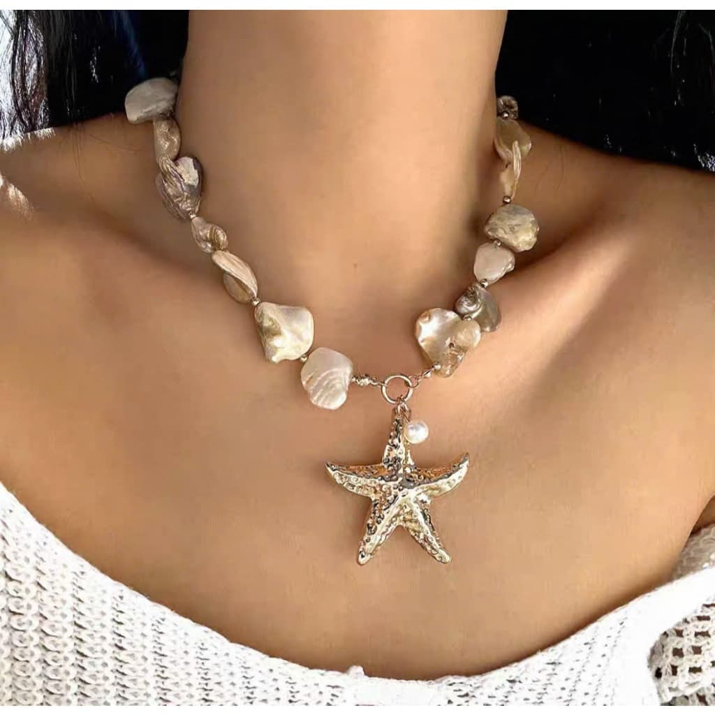 [Sẵn] Vòng Cổ Dây Chuyền Vỏ Sò Sao Biển Ocean Charm Phong Cách Boho - Phụ Kiện Trang Sức Dây Chuyền
