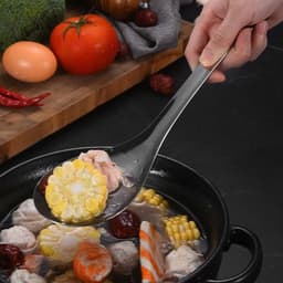 Muỗng múc canh inox, Muôi múc thức ăn có móc treo tiện lợi 8