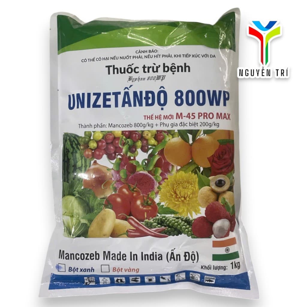 UNIZET Mancozeb Xanh Ấn Độ 1KG – Trừ Nấm Mạnh, Bổ Sung Kẽm & Mangan