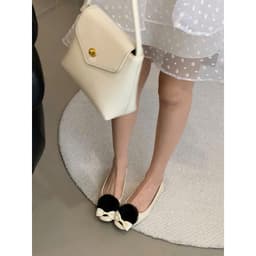 Giày Búp Bê đế bệt Nữ 𝙔𝙐𝙇𝙄𝙉𝘼 Phối Hoa và Nơ Xinh Đế Mềm Êm, Dễ Đi, Phối Đồ Sang Trọng - C72 3