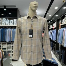 Áo sơ mi nam Owen màu xanh họa tiết chìm slim fit vạt bầu vải sợi sồi AS260725D 1