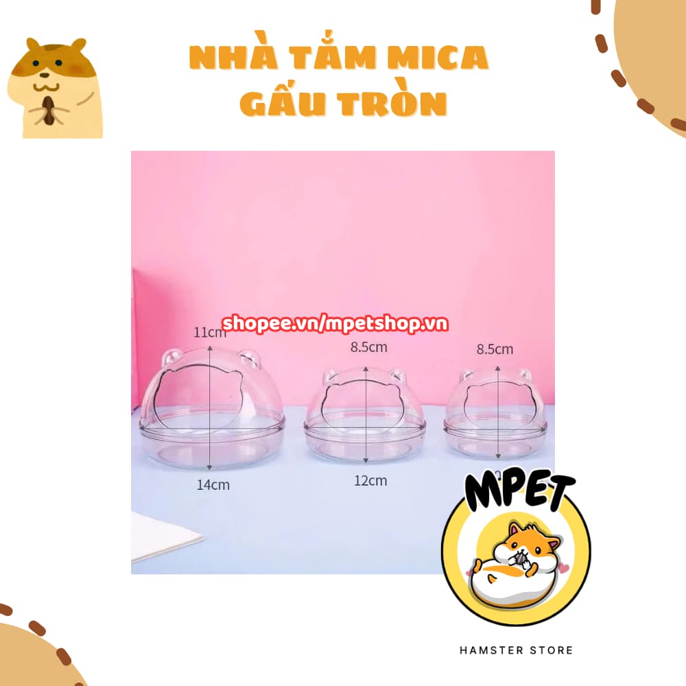 Nhà tắm mica tai gấu tròn trong suốt