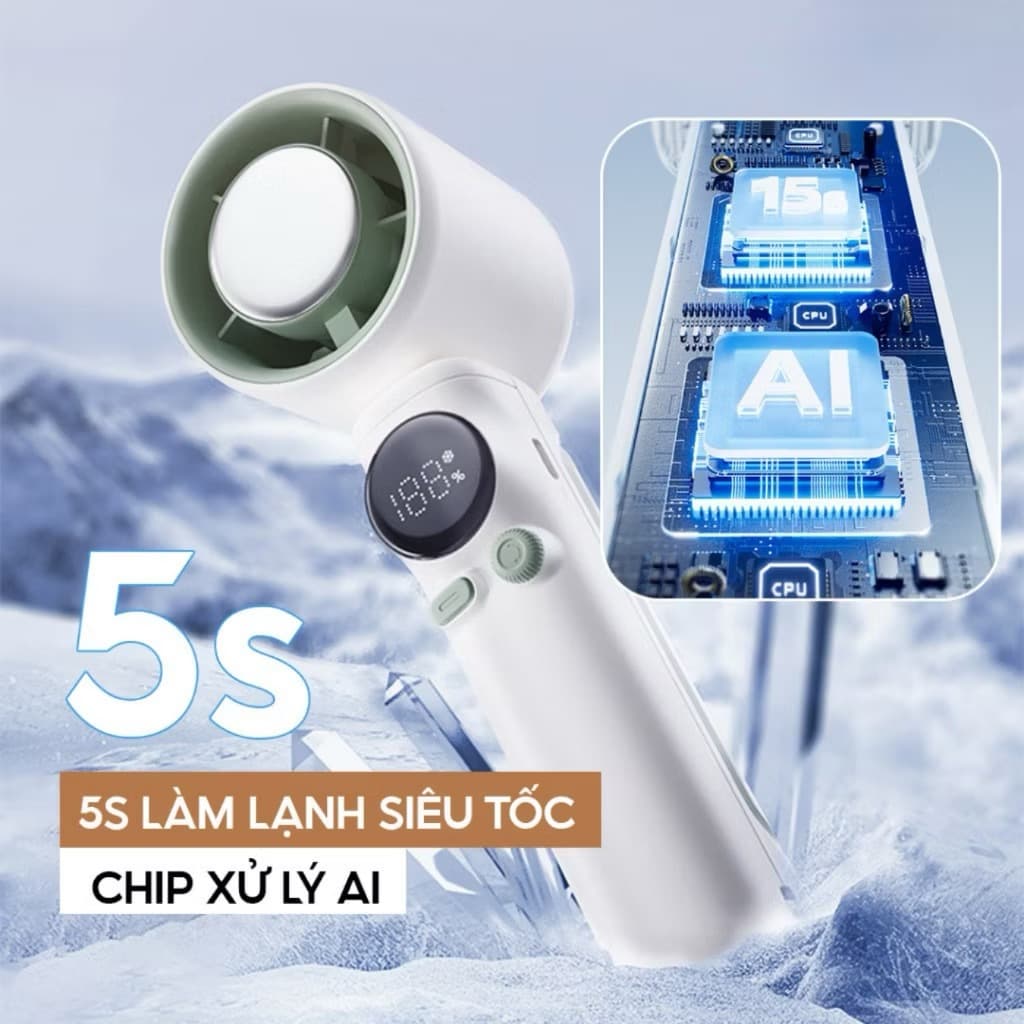 QUẠT CẦM TAY SÒ LẠNH SS-026 199 CẤP ĐỘ GIÓ PIN TRÂU 7000MAH CÔNG NGHỆ LÀM MÁT TURBO