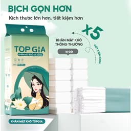 Khăn mặt khô đa năng TopGia Sắc Việt 200 tờ rút, mềm mịn, thấm hút, an toàn, tặng móc treo tường 6