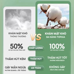 Khăn mặt khô đa năng TopGia Sắc Việt 200 tờ rút, mềm mịn, thấm hút, an toàn, tặng móc treo tường 7