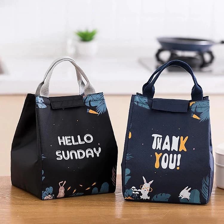 Túi giữ nhiệt đựng hộp cơm bento, túi giữ nóng, lạnh cho thức ăn có quai xách tiết lợi, thiết kế độc đáo, bắt mắt