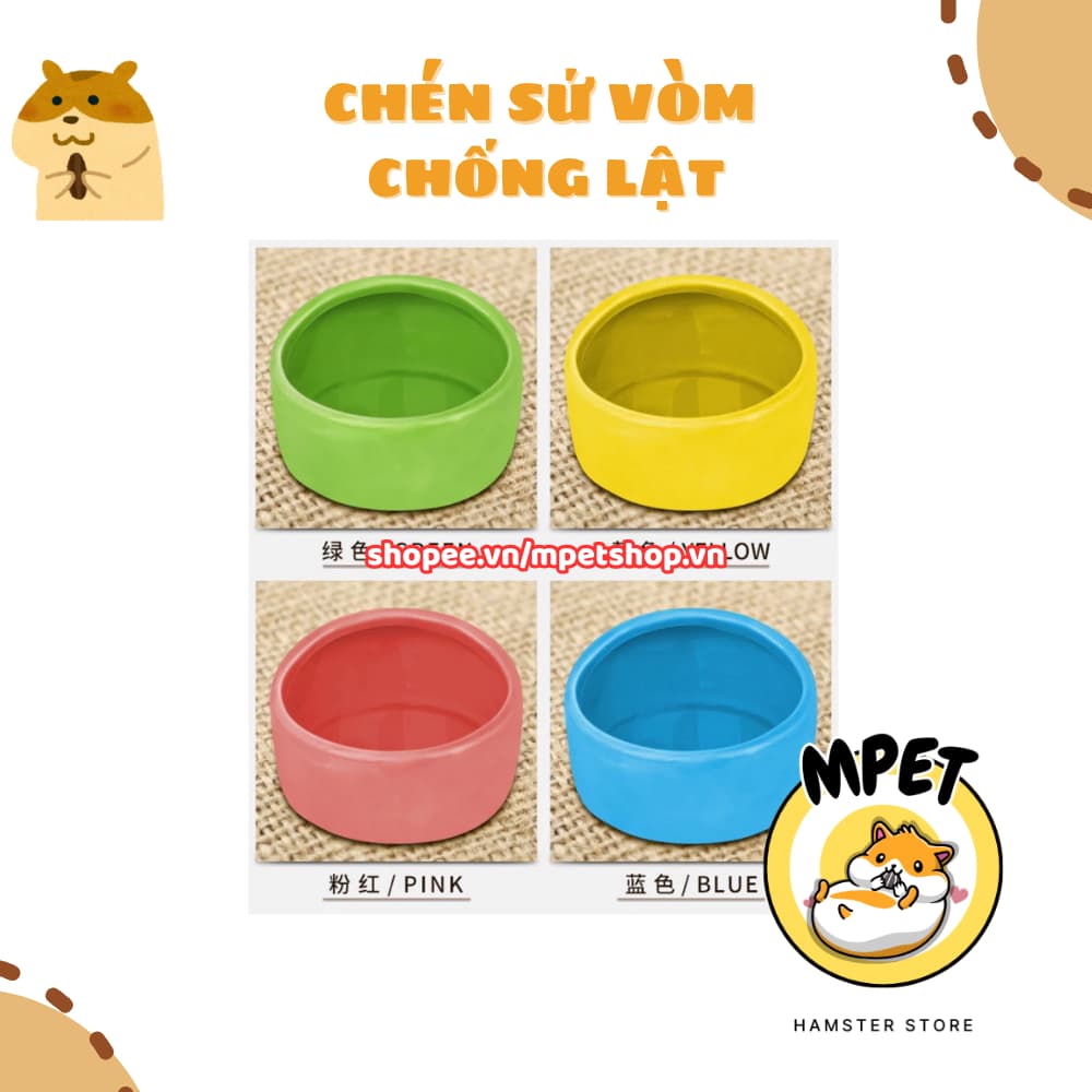 Chén sứ chống lật cho hamster